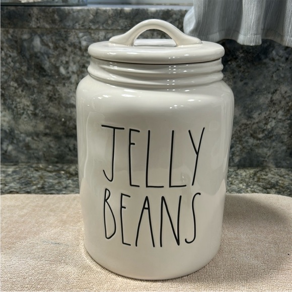 Rae Dunn Other - NWT Rae Dunn JELLY BEANS Canister w/ Lid 8.25” Tall White Ceramic